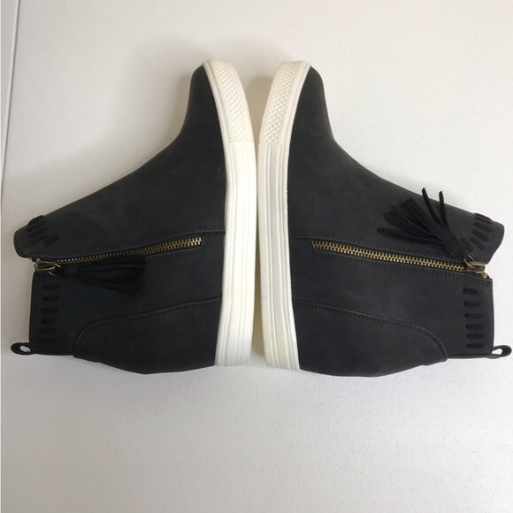 CCOCCI Taylor Hidden Wedge Bootie Sneaker Tassel Zip Black Women Size 9 - Picture 5 of 15